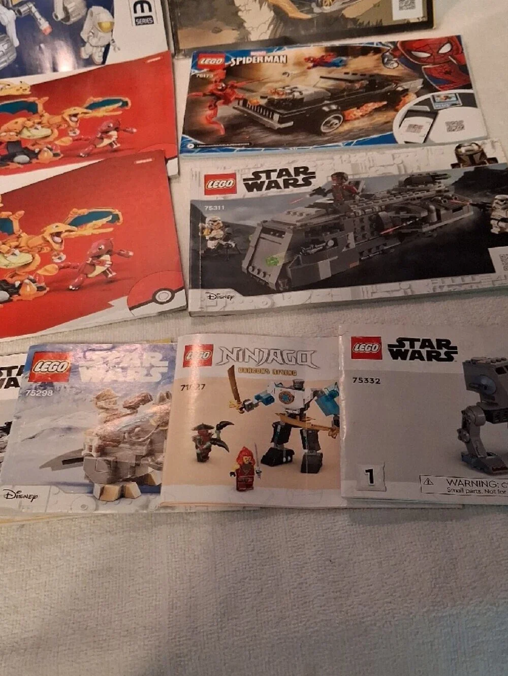 Lego Instruction Manual Lot - Blue, Yellow, Red, Orange Covers